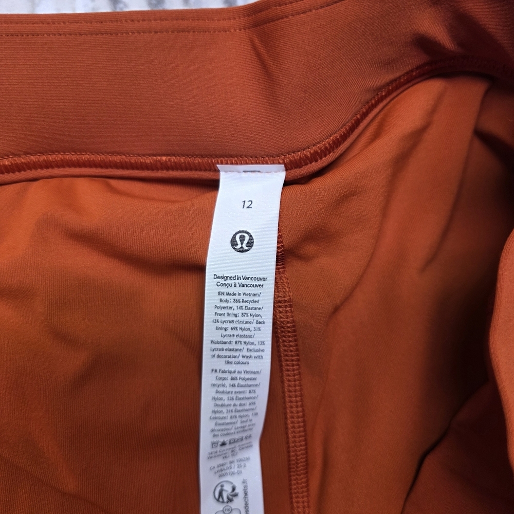 Lululemon Varsity High-Rise Pleated Tennis Skirt Orange ATRU Sz 2 $88 - Picture 11 of 12